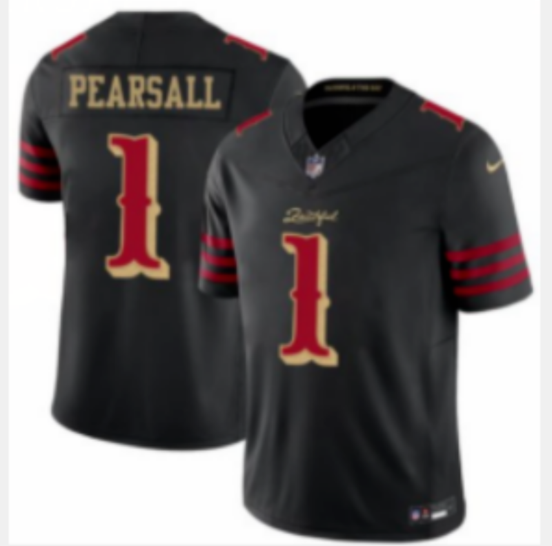 Men San Francisco 49ers #1 Pearsall black Limited Nike NFL 2025 Jersey 001